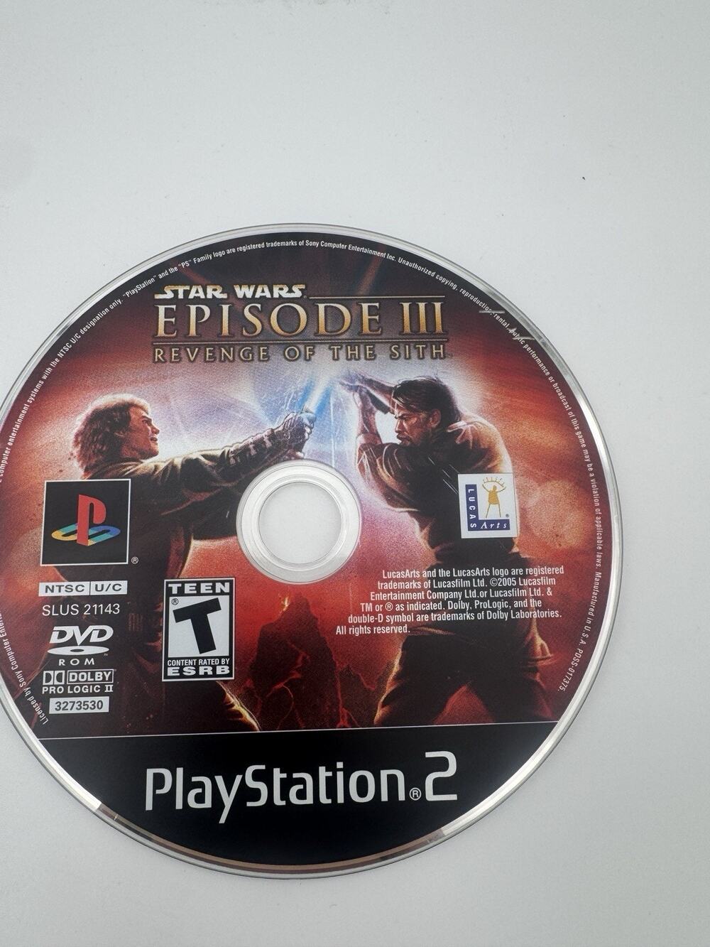 Star Wars Episode III 3 Revenge of the Sith (PlayStation 2) Disk Only